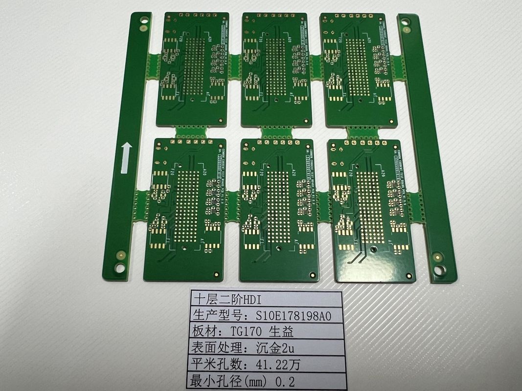 10L एचडीआई पीसीबी बोर्ड 2+एन+2 न्यूनतम निशान 3/3mil बोर्ड 0.4-3.2mm SHENGYI TG170 ENIG3-8U के साथ