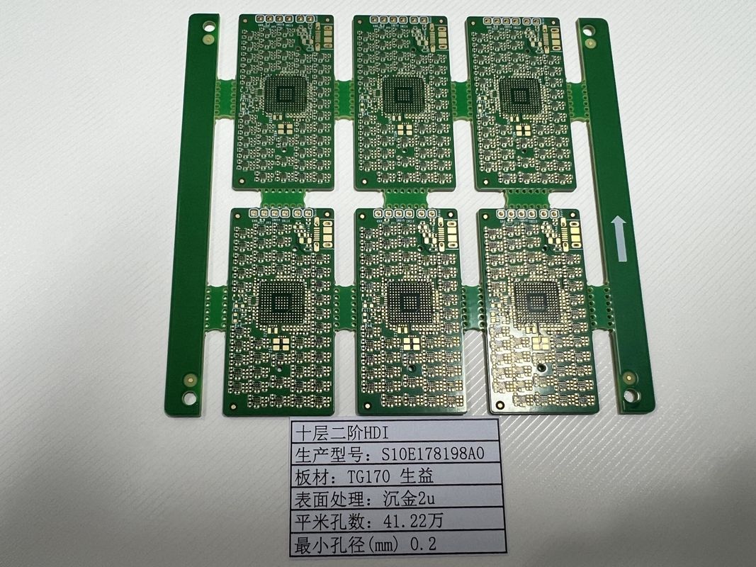 OEM एचडीआई सर्किट बोर्ड 10 परत 2+एन+2 एक्स रे परीक्षण अल्ट्रा पतला 0.2mm-6.00mm