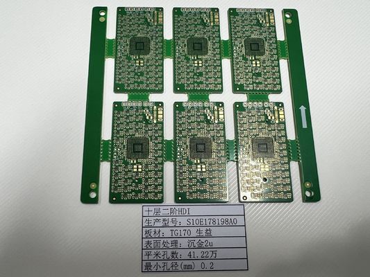 OEM एचडीआई सर्किट बोर्ड 10 परत 2+एन+2 एक्स रे परीक्षण अल्ट्रा पतला 0.2mm-6.00mm